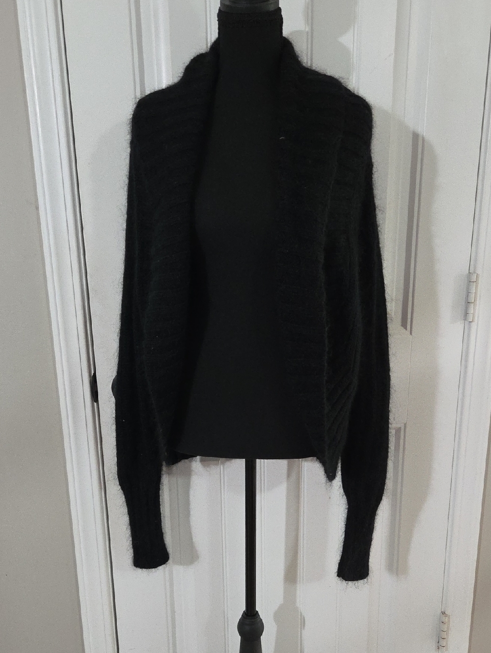 Massini Black Open-Front Cozy Cardigan